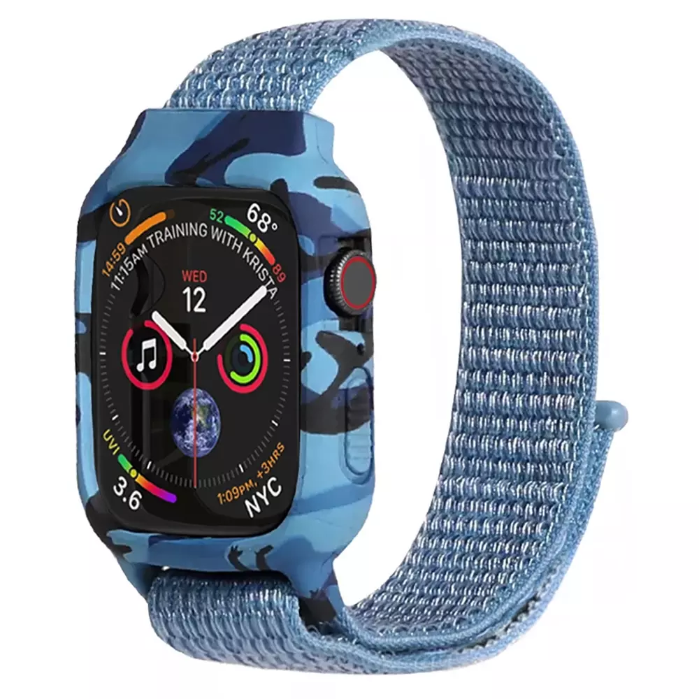 Microsonic Apple Watch Series 4 40mm Kordon Camouflage Armor Pro Mavi