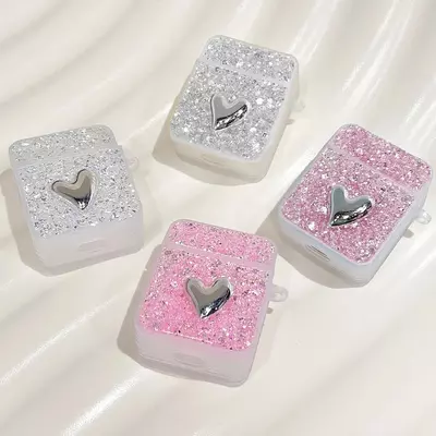 Microsonic AirPods 1. Nesil / 2. Nesil Kılıf Glitter Shiny Pembe