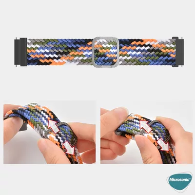 Microsonic Amazfit Active Kordon Braided Loop Band Renkli