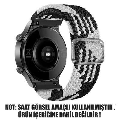 Microsonic Amazfit Active Kordon Braided Loop Band Siyah Beyaz