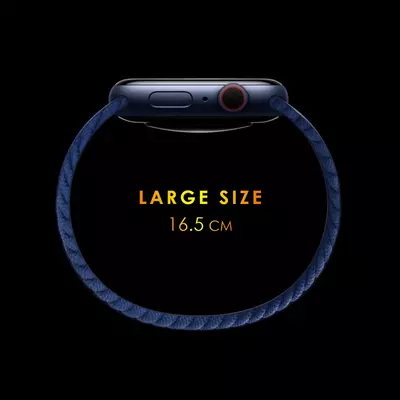 Microsonic Amazfit Bip 5 Kordon, (Large Size, 165mm) Braided Solo Loop Band Lacivert