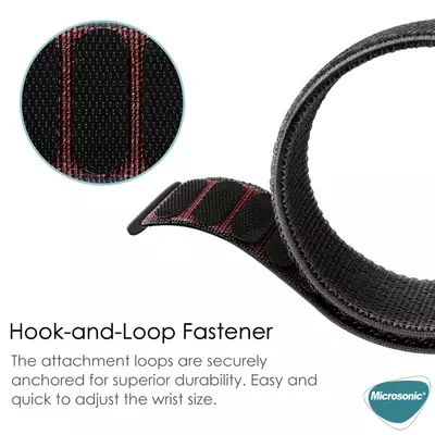 Microsonic Amazfit Cheetat (Square) Hasırlı Kordon Woven Sport Loop Gri