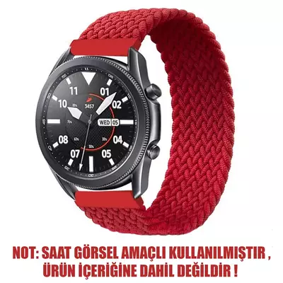 Microsonic Amazfit GTR 2e 47mm Kordon, (Large Size, 165mm) Braided Solo Loop Band Kırmızı