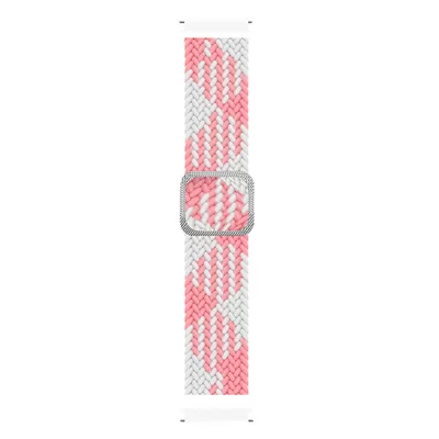 Microsonic Amazfit GTR 3 Pro Kordon Braided Loop Band Pembe Beyaz