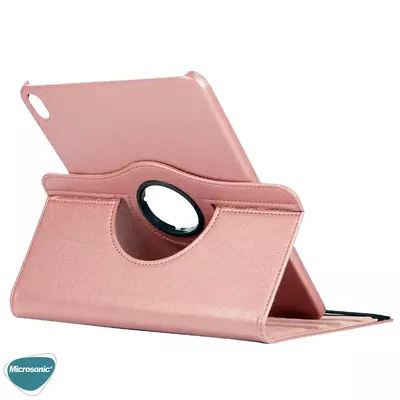 Microsonic Apple iPad Air 11 2024 Kılıf (A2902-A2903) 360 Rotating Stand Deri Kırmızı