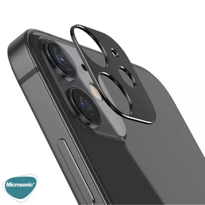 Microsonic Apple iPhone 12 Mini Kamera Lens Koruma Camı V2 Siyah