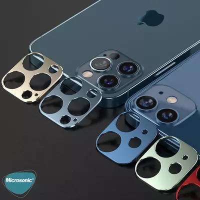 Microsonic Apple iPhone 12 Mini Kamera Lens Koruma Camı V2 Siyah