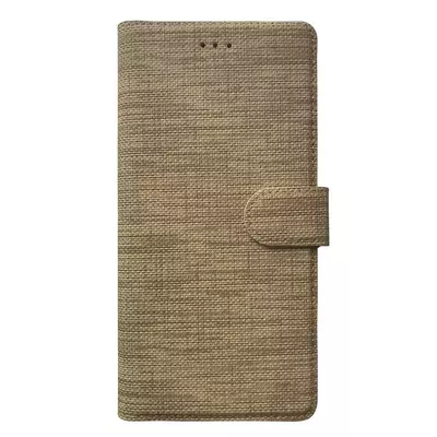 Microsonic Apple iPhone 14 Plus Kılıf Fabric Book Wallet Gold