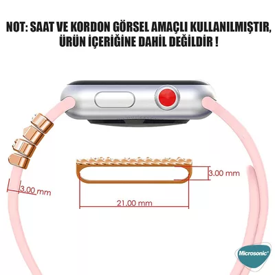 Microsonic Apple Watch 6 40mm Kordon Süsü Charm Hamsa ve Nazar Boncuğu