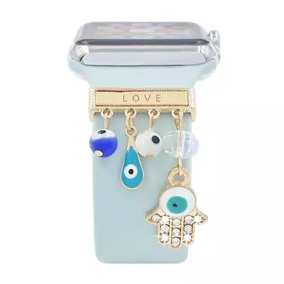 Microsonic Apple Watch 8 45mm Kordon Süsü Charm Love Hamsa