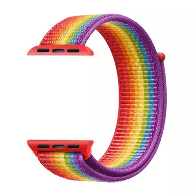 Microsonic Apple Watch SE 2022 44mm Hasırlı Kordon Woven Sport Loop Pride Edition