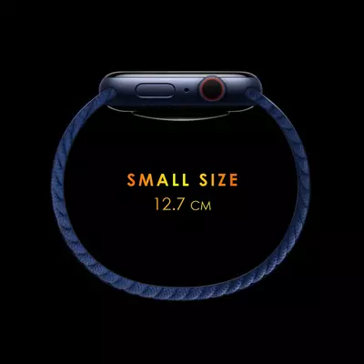 Microsonic Apple Watch SE 2022 44mm Kordon, (Large Size, 160mm) Braided Solo Loop Band Koyu Yeşil