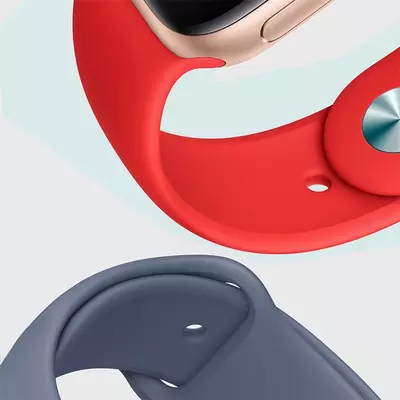 Microsonic Apple Watch SE 2022 44mm Silikon Kordon Kırmızı