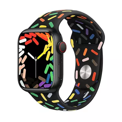 Microsonic Apple Watch SE 40mm Silikon Kordon V2 Pride Edition Siyah