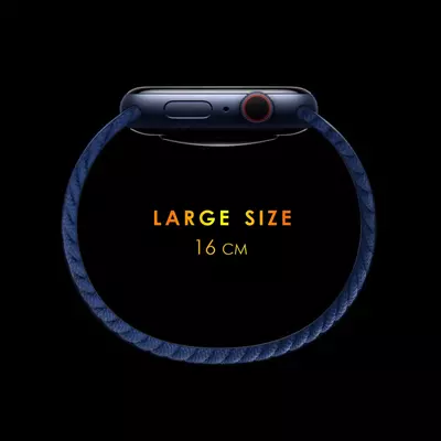 Microsonic Apple Watch Series 9 41mm Kordon, (Large Size, 160mm) Braided Solo Loop Band Gökkuşağı