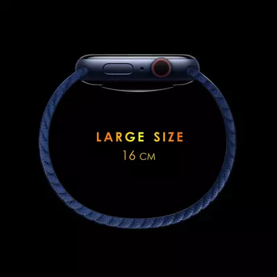 Microsonic Apple Watch Series 9 41mm Kordon, (Large Size, 160mm) Braided Solo Loop Band Koyu Gri