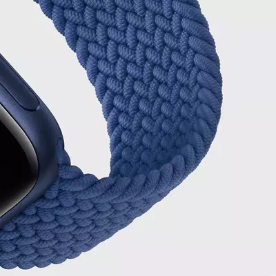 Microsonic Apple Watch Series 9 41mm Kordon, (Medium Size, 147mm) Braided Solo Loop Band Koyu Gri