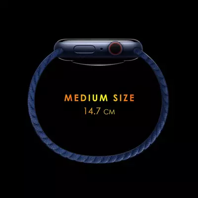 Microsonic Apple Watch Series 9 41mm Kordon, (Medium Size, 147mm) Braided Solo Loop Band Multi Color