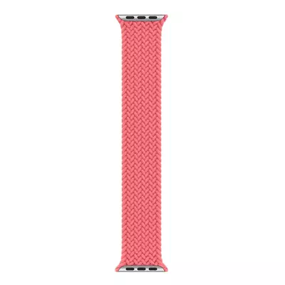 Microsonic Apple Watch Series 9 41mm Kordon, (Medium Size, 147mm) Braided Solo Loop Band Pembe