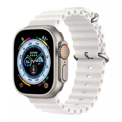 Microsonic Apple Watch Series 9 41mm Kordon Ocean Band Beyaz