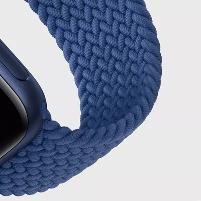 Microsonic Apple Watch Series 9 41mm Kordon, (Small Size, 127mm) Braided Solo Loop Band Beyaz