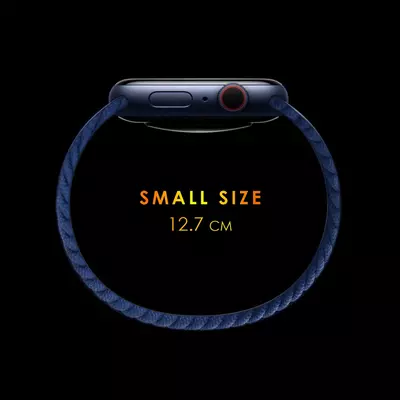 Microsonic Apple Watch Series 9 41mm Kordon, (Small Size, 127mm) Braided Solo Loop Band Beyaz