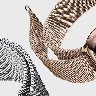 Microsonic Apple Watch Series 9 41mm Milanese Loop Kordon Gümüş