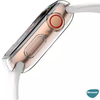 Microsonic Apple Watch Series 9 45mm Kılıf 360 Full Round Soft Silicone Şeffaf