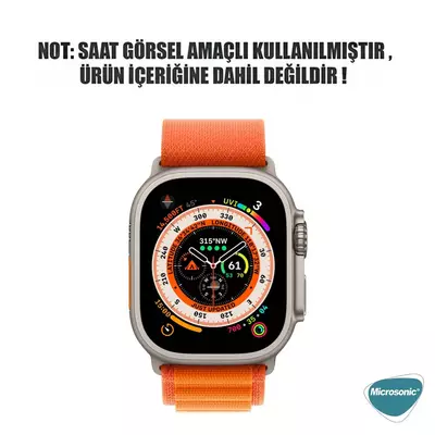 Microsonic Apple Watch Series 9 45mm Kordon Alpine Loop Turuncu