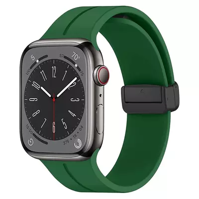 Microsonic Apple Watch Series 9 45mm Kordon Ribbon Line Yeşil