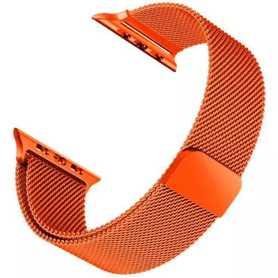 Microsonic Apple Watch Series 9 45mm Milanese Loop Kordon Turuncu