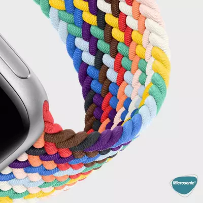 Microsonic Apple Watch Ultra 2 Kordon, (Medium Size, 147mm) Braided Solo Loop Band Pride Edition