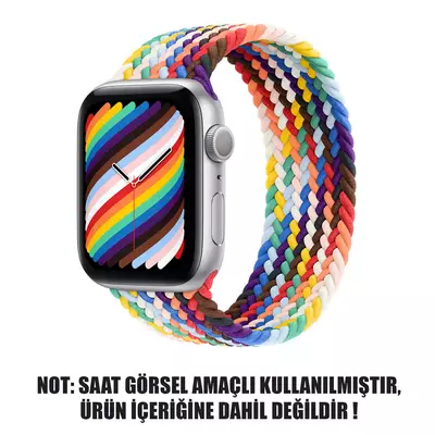 Microsonic Apple Watch Ultra 2 Kordon, (Small Size, 127mm) Braided Solo Loop Band Pride Edition