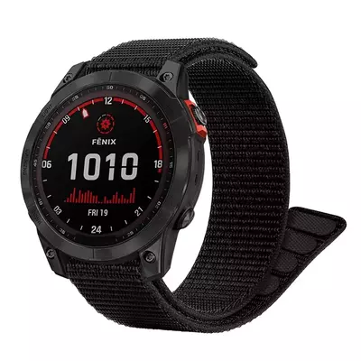 Microsonic Garmin Fenix 6 Kordon UltraFit Hasırlı Woven Siyah