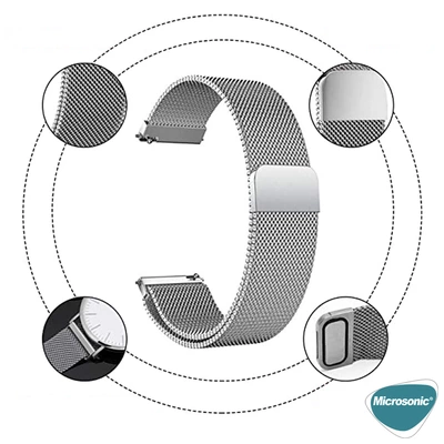 Microsonic Garmin Vivoactive 3 Milanese Loop Kordon Gümüş