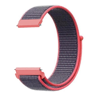 Microsonic Garmin Vivoactive 5 Hasırlı Kordon Woven Sport Loop Koyu Pembe