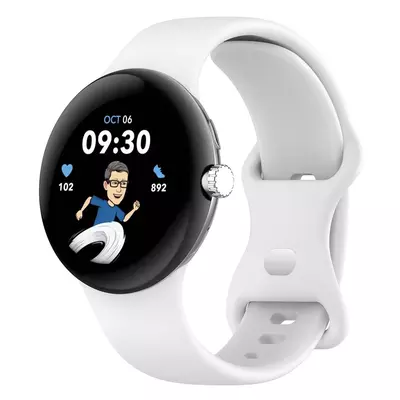 Microsonic Google Pixel Watch Kordon, Silicone Sport Band Beyaz