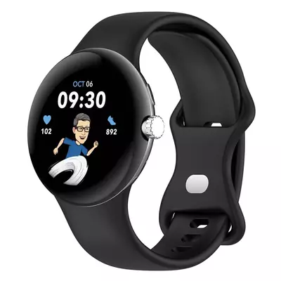 Microsonic Google Pixel Watch Kordon, Silicone Sport Band Siyah