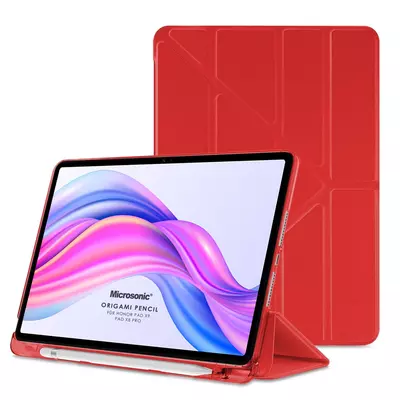 Microsonic Honor Pad X8 Pro Kılıf Origami Pencil Kırmızı