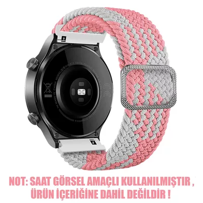 Microsonic Honor Watch GS Pro Kordon Braided Loop Band Pembe Beyaz