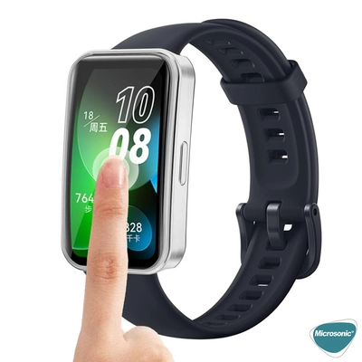 Microsonic Huawei Band 9 Kılıf 360 Full Round Soft Silicone Gümüş