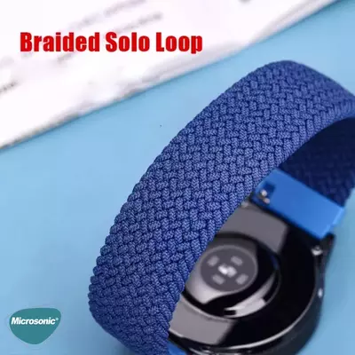 Microsonic Huawei Watch Ultimate Kordon, (Medium Size, 155mm) Braided Solo Loop Band Koyu Yeşil