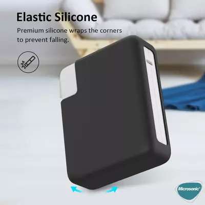 Microsonic Macbook Şarj Adaptör Kılıf (85W-87W-96W) Matte Silicone Açık Yeşil