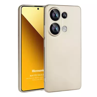 Microsonic Matte Silicone Xiaomi Poco M6 Pro 4G Kılıf Gold