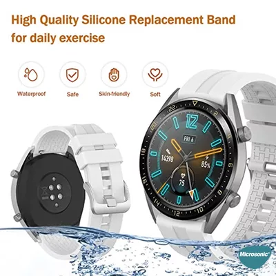 Microsonic OnePlus Watch Kordon, Silicone RapidBands Turuncu
