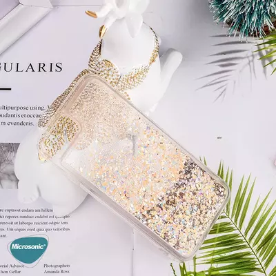 Microsonic Samsung Galaxy A04 Kılıf Glitter Liquid Holder Pembe