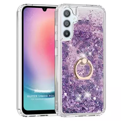 Microsonic Samsung Galaxy A24 Kılıf Glitter Liquid Holder Mor