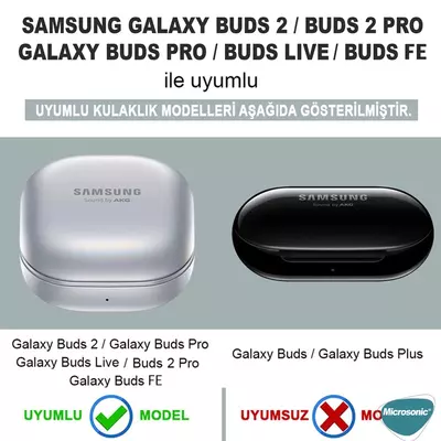 Microsonic Samsung Galaxy Buds FE Kılıf Darbeye Dayanıklı Sert Koruyucu + Askılık Lacivert