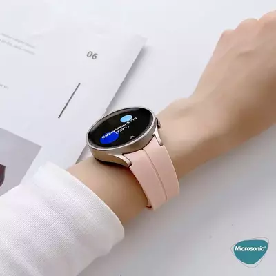 Microsonic Samsung Galaxy Watch 4 40mm Kordon Ribbon Line Beyaz