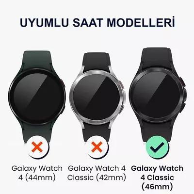 Microsonic Samsung Galaxy Watch 4 Classic 46mm Kılıf 360 Full Round Soft Silicone Şeffaf